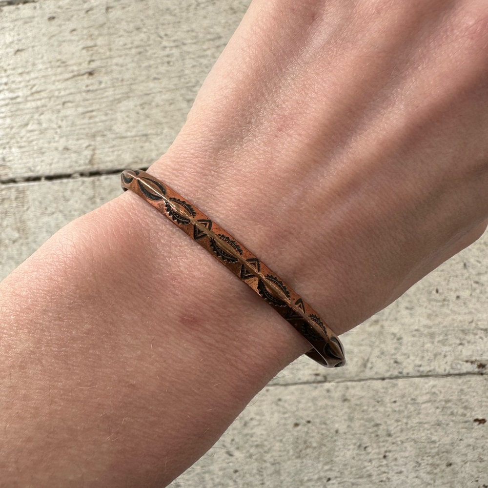 Vintage Native American Solid Copper Bracelet